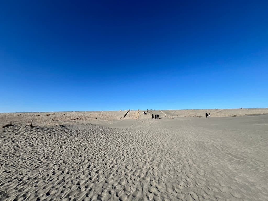 Nakatajima Sand Dunes in shizuoka, Japan - Rare coastal sand dunes along Enshu Beach offering expansive sandy landscapes, sea turtle nesting sites, and sunset views over the Pacific Ocean.