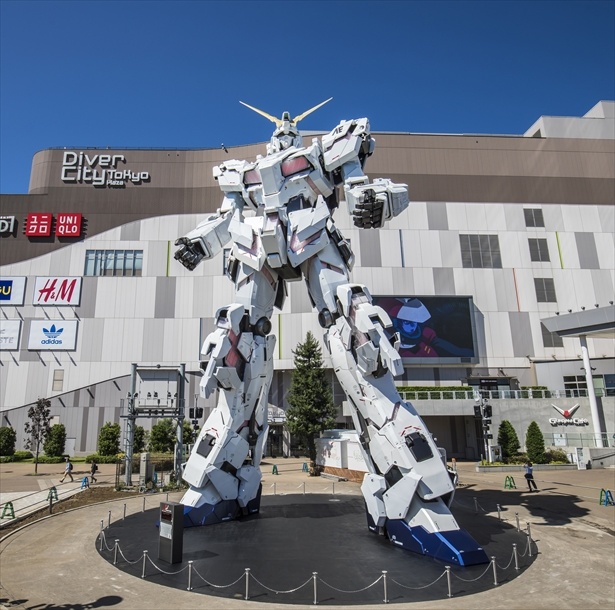 DiverCity Tokyo Plaza & Gundam Statue in tokyo, Japan - A large shopping complex in Odaiba featuring a life-sized Gundam robot statue, anime merchandise, and entertainment facilities in Tokyo's futuristic waterfront district.