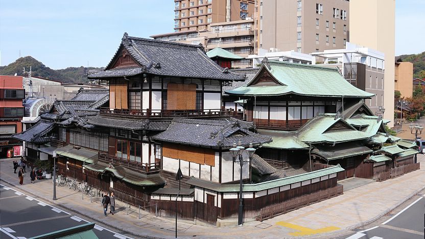 Dogo Onsen in ehime, Japan - One of Japan's oldest hot springs with over 3,000 years of history, famous for inspiring the bathhouse in Spirited Away. The iconic Honkan building is a stunning example of Meiji-era architecture.