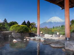 Hakone Onsen in kanagawa, Japan - A renowned hot spring resort area nestled in the mountains southwest of Tokyo, offering stunning views of Mount Fuji, volcanic valleys, and traditional Japanese inns.