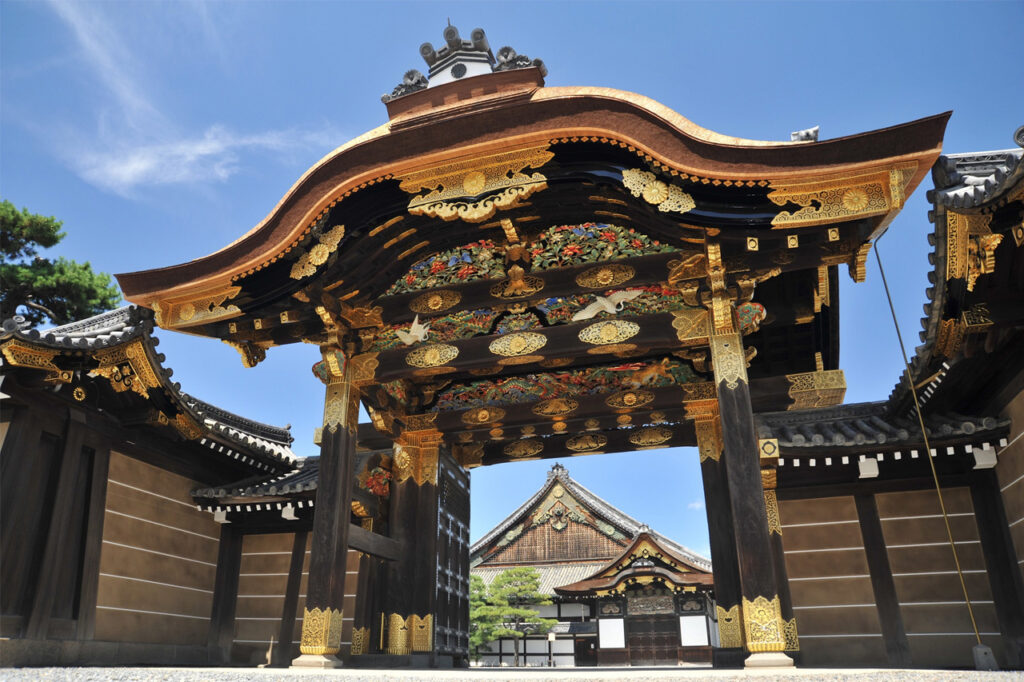 Nijo Castle in kyoto, Japan - A UNESCO World Heritage site and magnificent example of feudal-era architecture, famous for its 'nightingale floors' and lavishly decorated interiors showcasing the power of the Tokugawa shogunate.