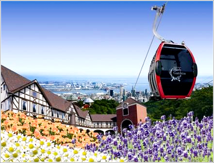 Nunobiki Herb Gardens & Ropeway in hyogo, Japan - Japan's largest herb garden accessible by scenic ropeway, offering 200 herb varieties, mountain views, and panoramic Kobe city vistas.