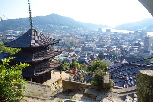 Onomichi Temple Walk in hiroshima, Japan - Scenic hillside temple route through 25 historic temples offering panoramic views of the Seto Inland Sea and retro townscape.