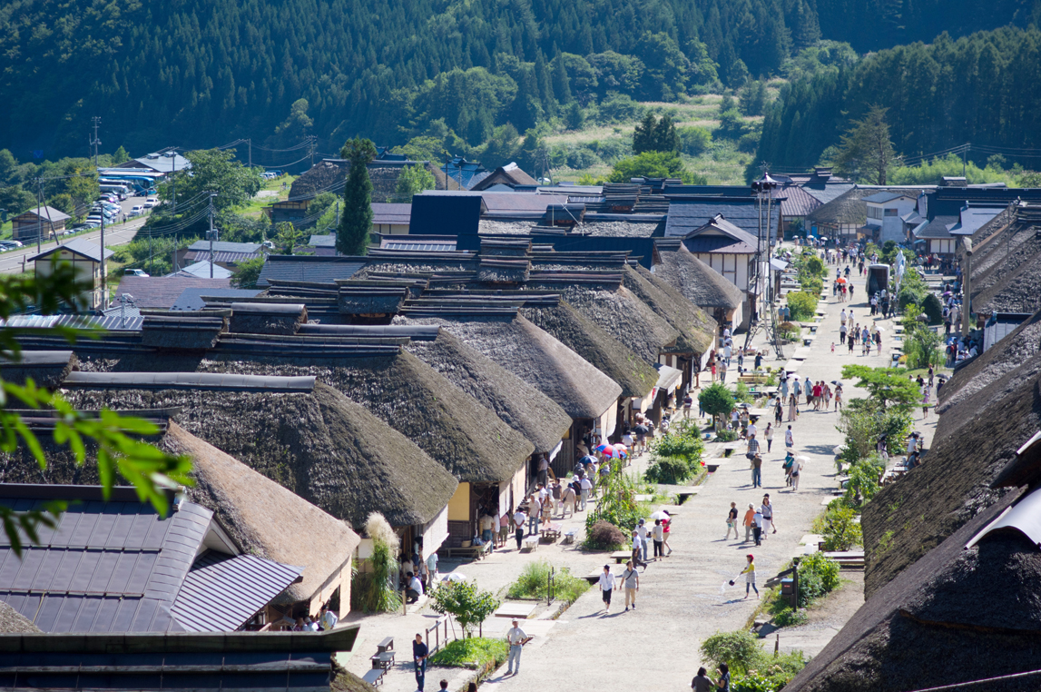Ouchi-juku Post Town in fukushima, Japan - A remarkably preserved Edo-period post town with 40+ thatched-roof houses lining a car-free main street, offering a rare glimpse of feudal-era Japan frozen in time.