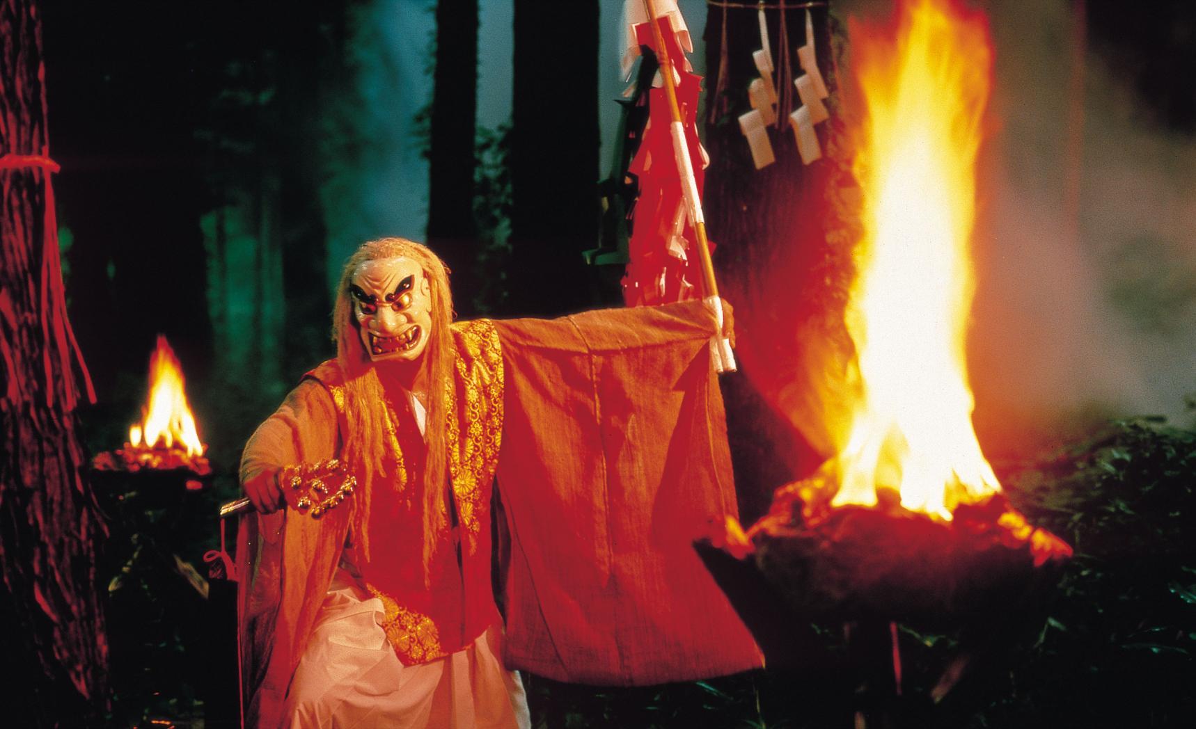 Takachiho Shrine & Night Kagura in miyazaki, Japan - Ancient shrine famous for nightly performances of sacred Kagura dance, depicting Japanese mythology in a mystical mountain setting.